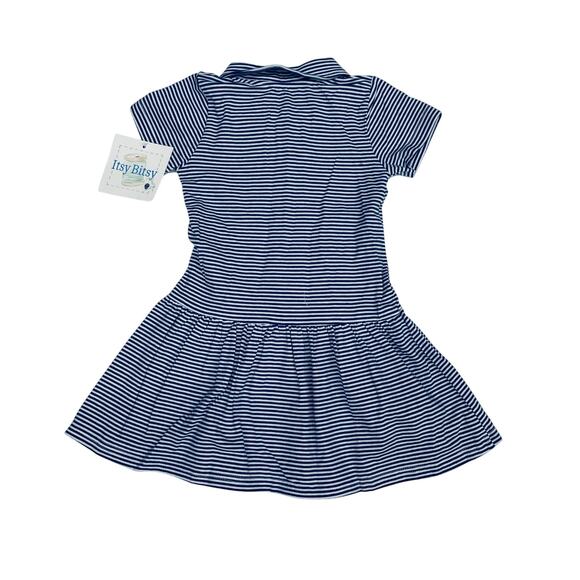 NWT Itsy Bitsy Size 2 Football Dress in Blue Stripes - Picture 2 of 3